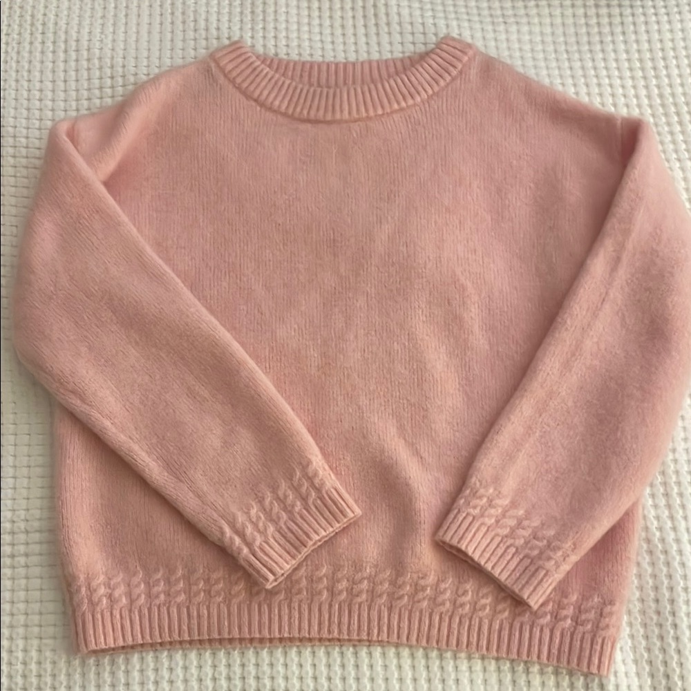 Elegant Pink Crew Neck Sweater